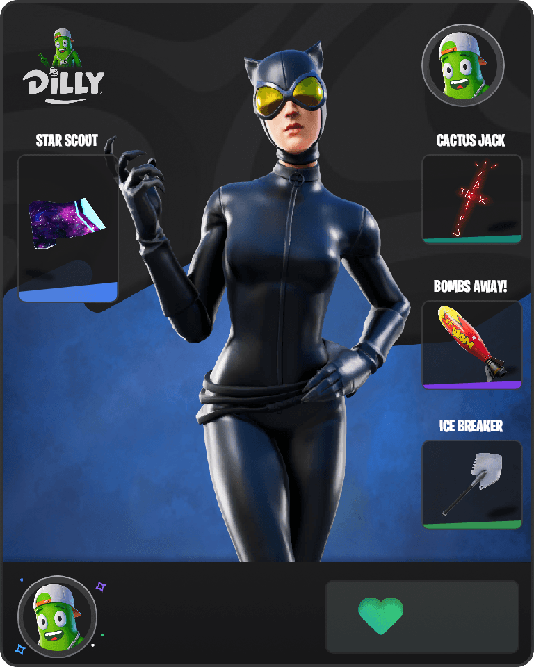 Catwoman Comic Book Outfit Fortnite combo