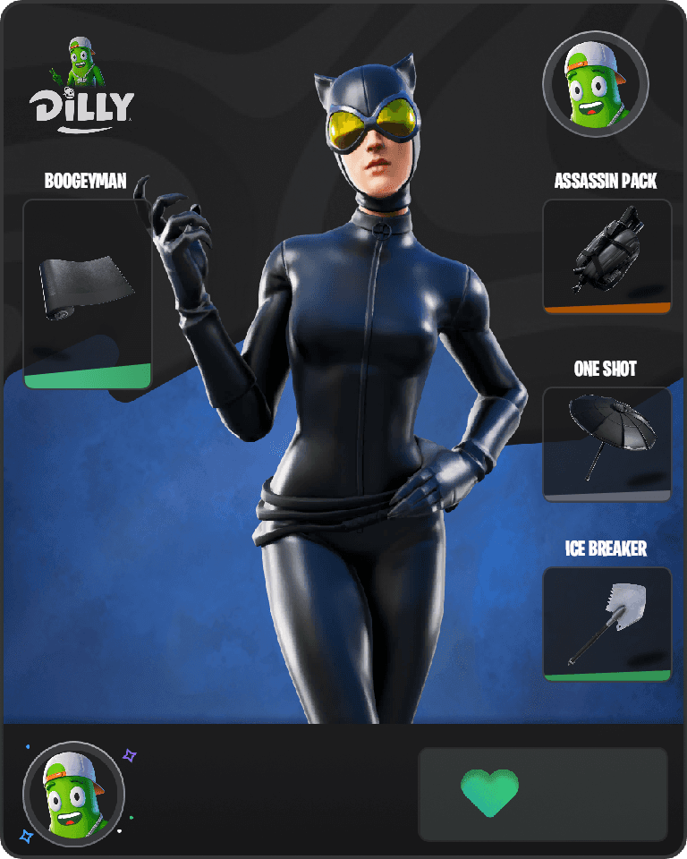 Catwoman Comic Book Outfit Fortnite combo