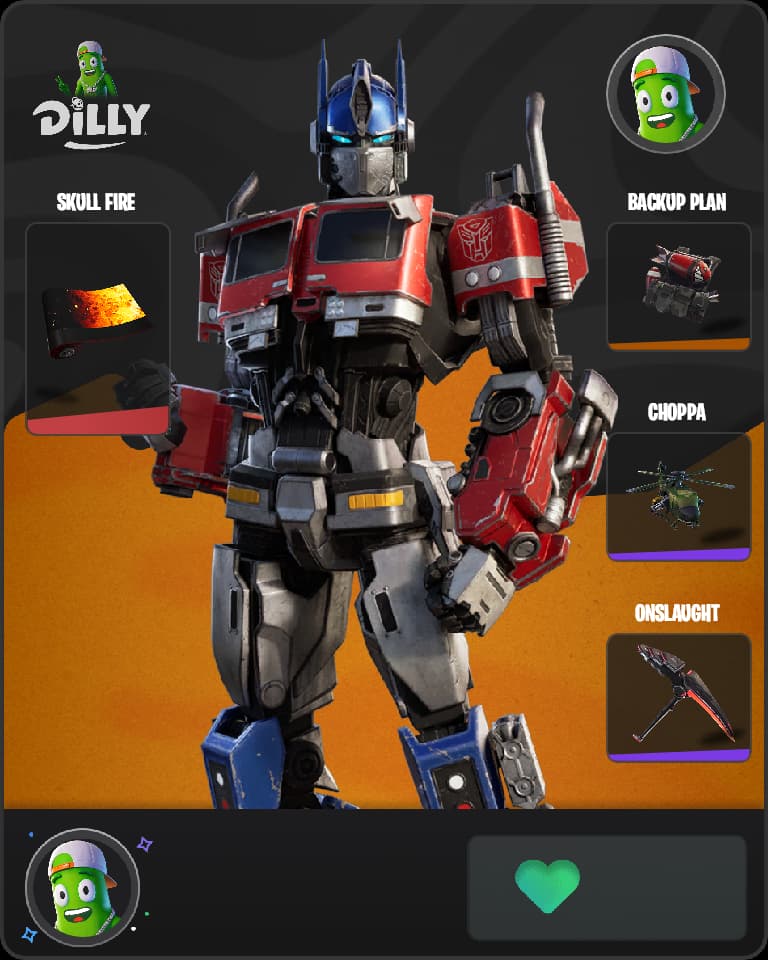 Optimus Prime Fortnite skin combo