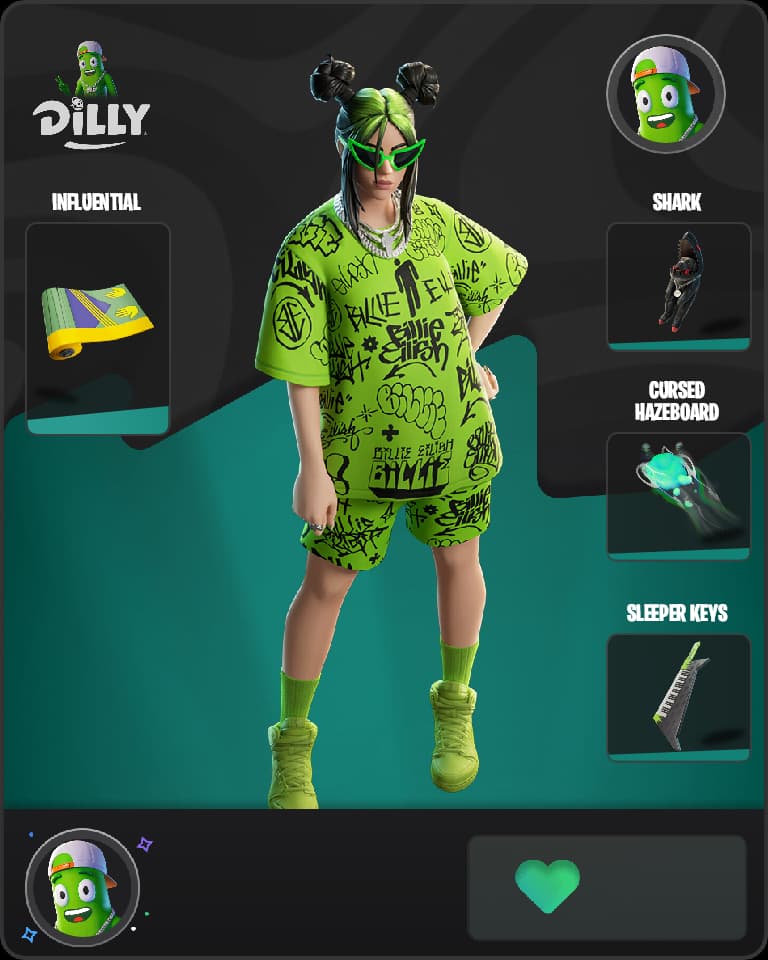 Green Roots Billie Fortnite skin combo