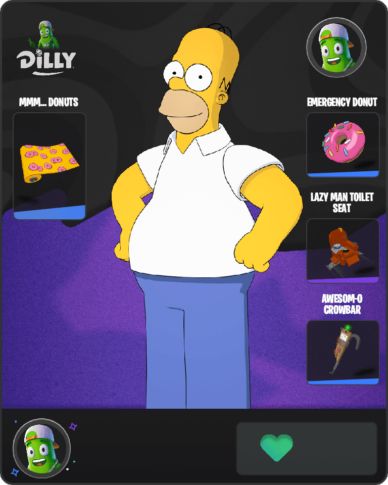 Homer Simpson Fortnite combo