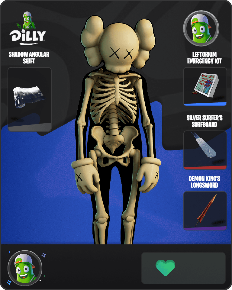 KAWS Skeleton Fortnite combo