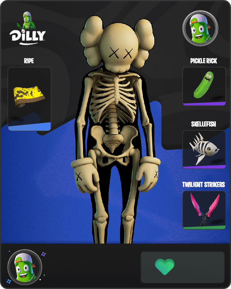 KAWS Skeleton Fortnite combo