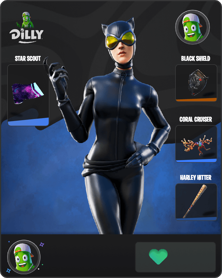 Catwoman Comic Book Outfit Fortnite combo