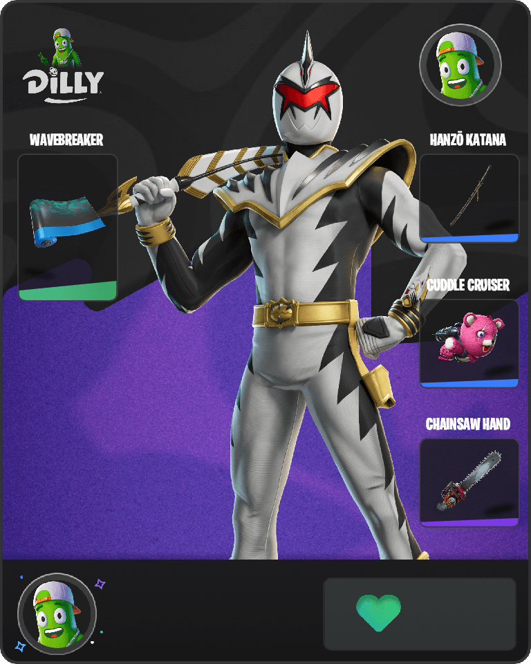 White Dino Ranger Fortnite combo