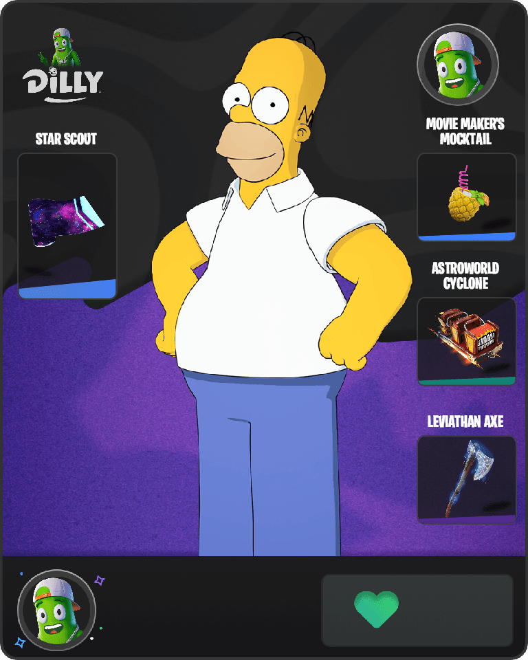 Homer Simpson Fortnite combo