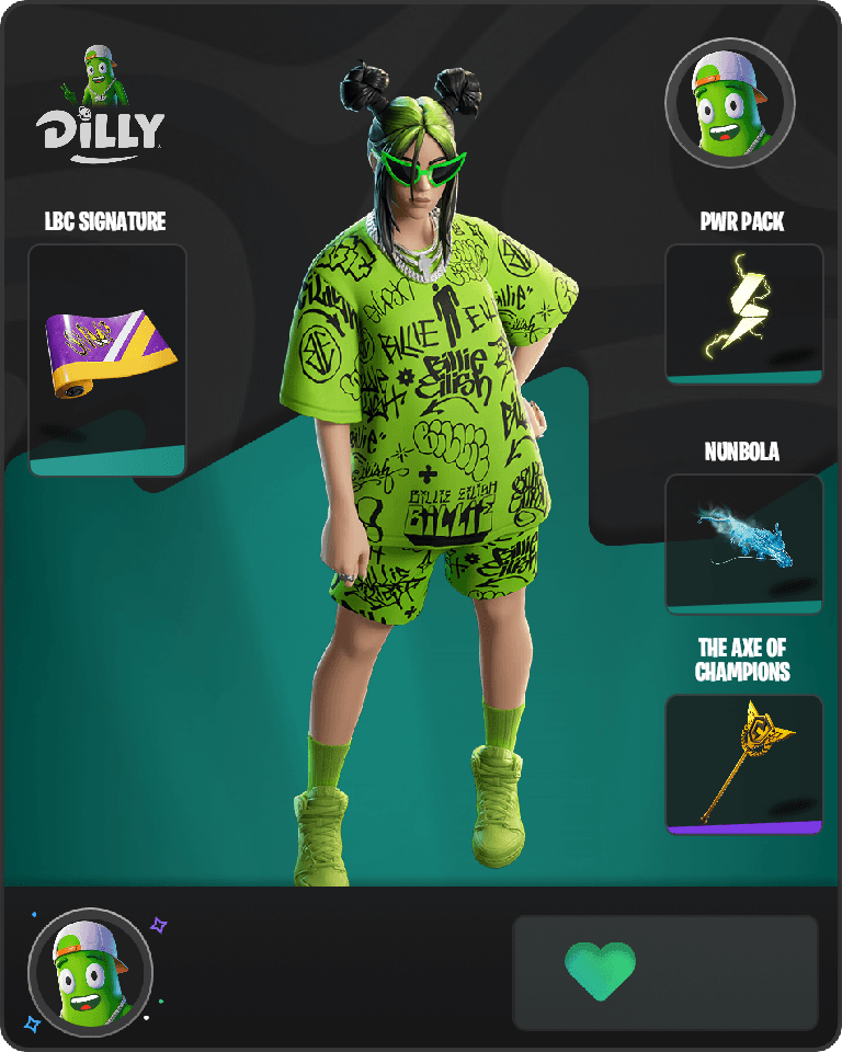 Green Roots Billie Fortnite combo