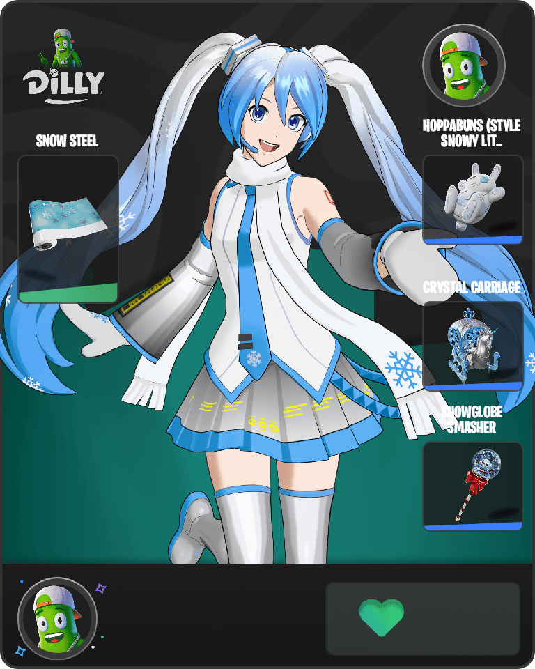 Snow Miku Fortnite combo