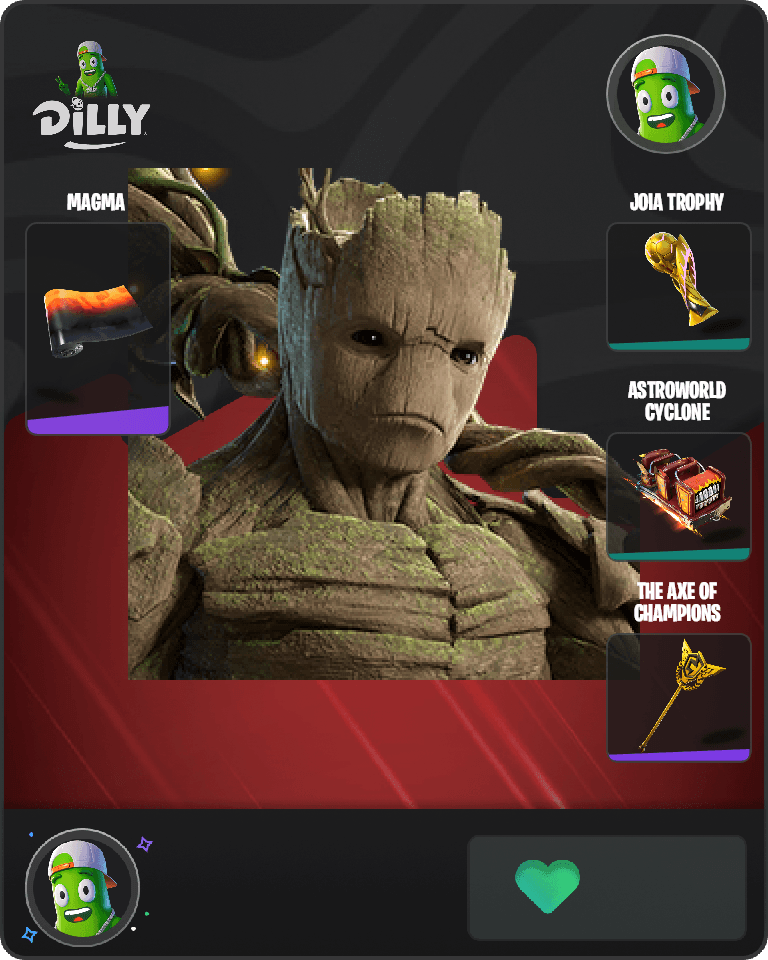 Young Adult Groot Fortnite combo