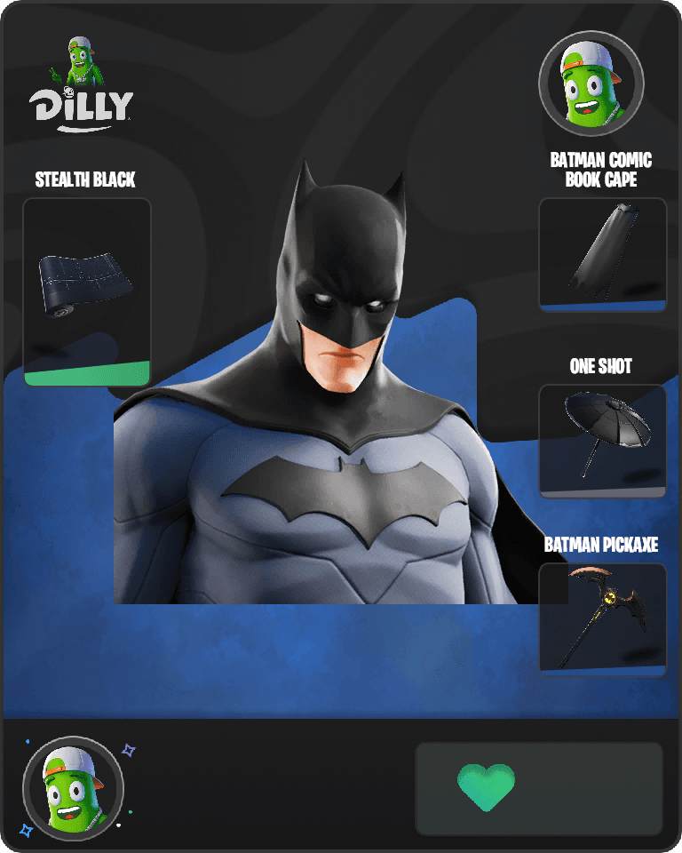 Batman Comic Book Outfit Fortnite combo