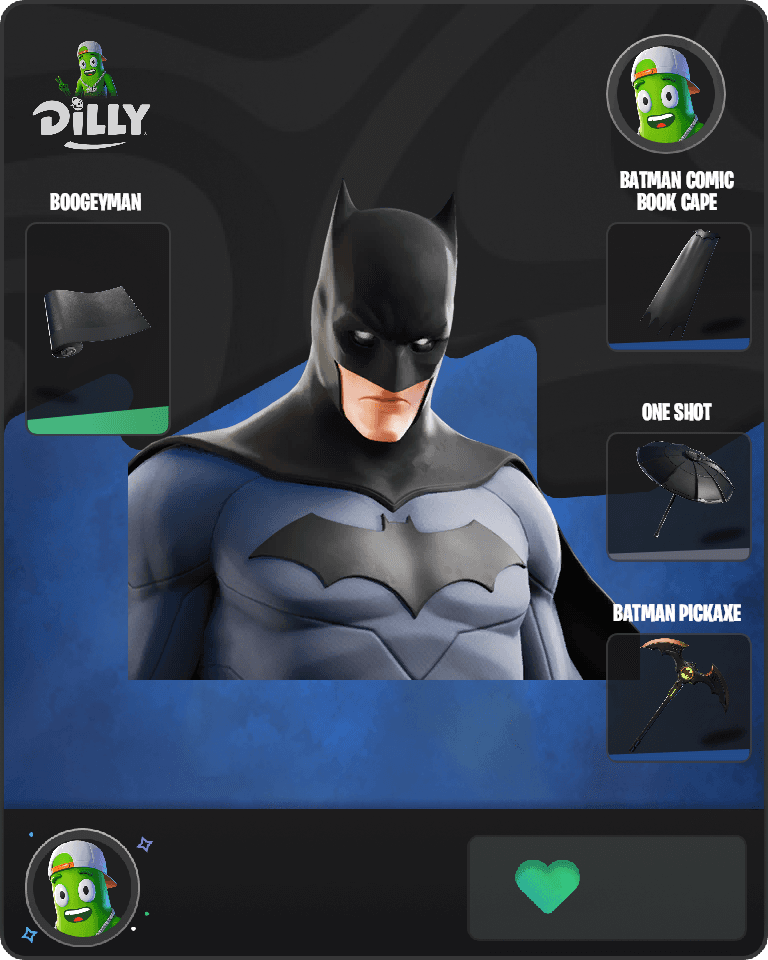 Batman Comic Book Outfit Fortnite combo