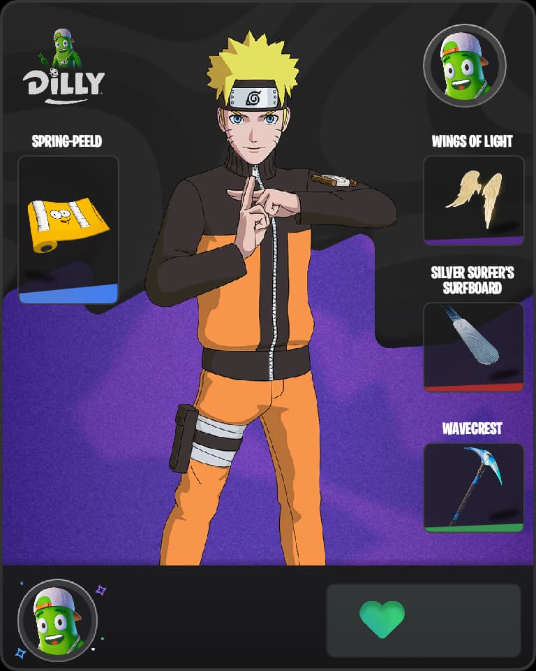 Naruto Uzumaki Fortnite skin combo