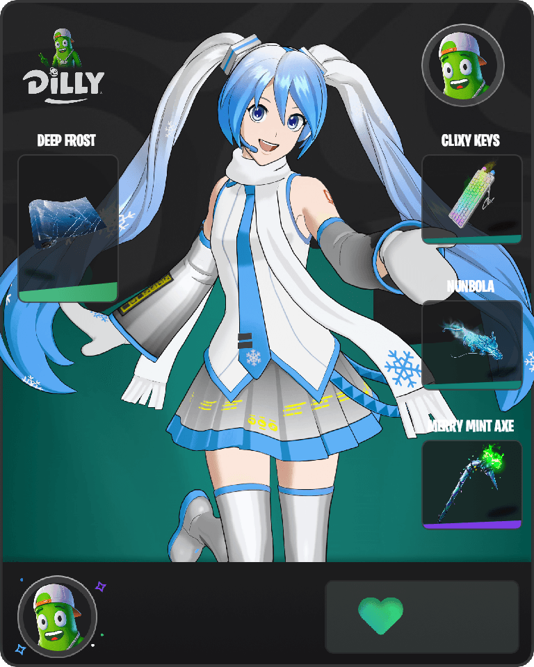 Snow Miku Fortnite combo