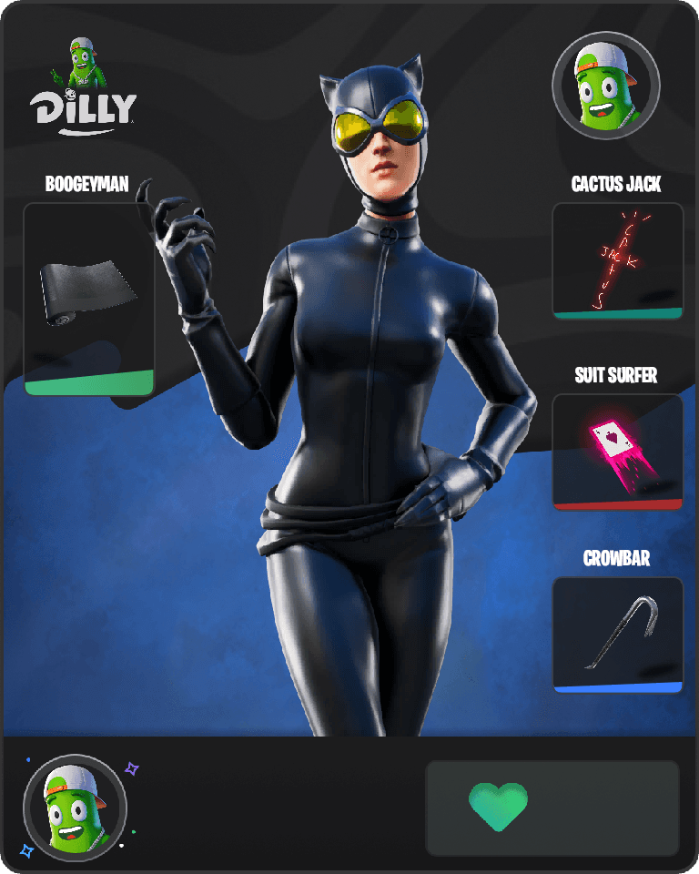 Catwoman Comic Book Outfit Fortnite combo