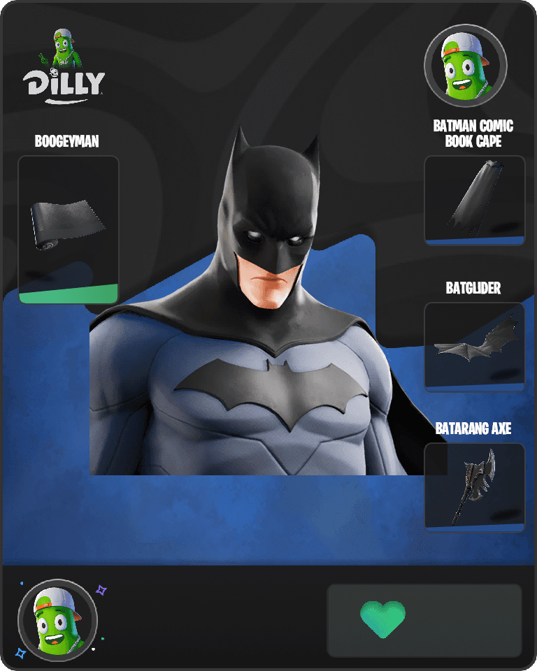 Batman Comic Book Outfit Fortnite combo