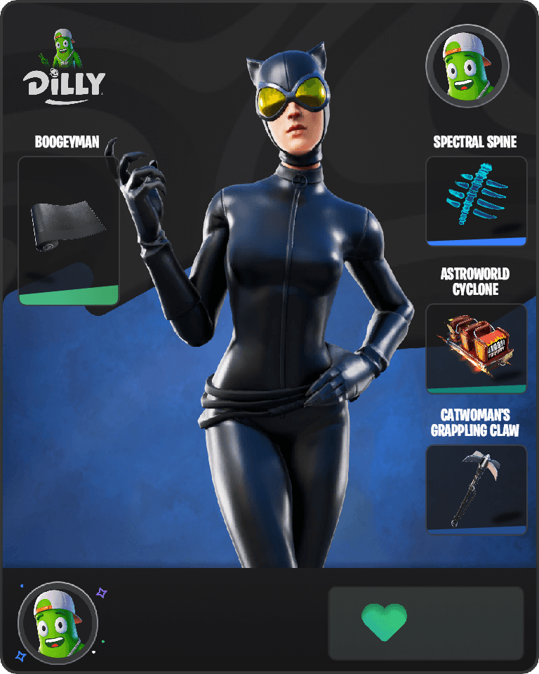 Catwoman Comic Book Outfit Fortnite combo