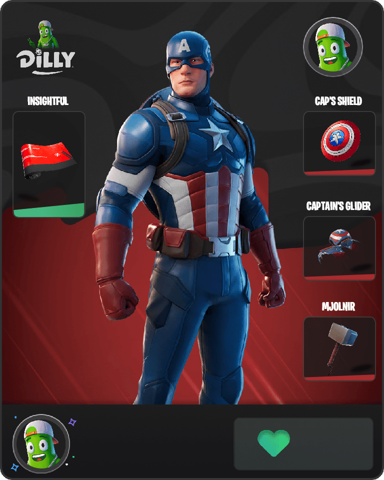 Captain America Fortnite combo