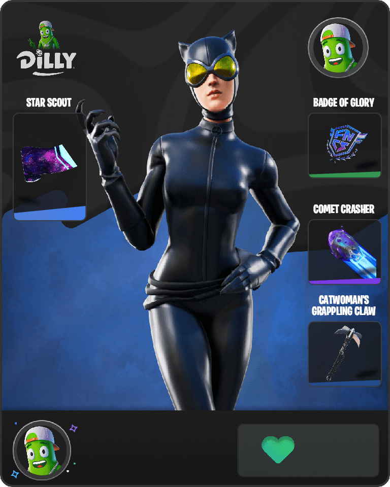 Catwoman Comic Book Outfit Fortnite combo