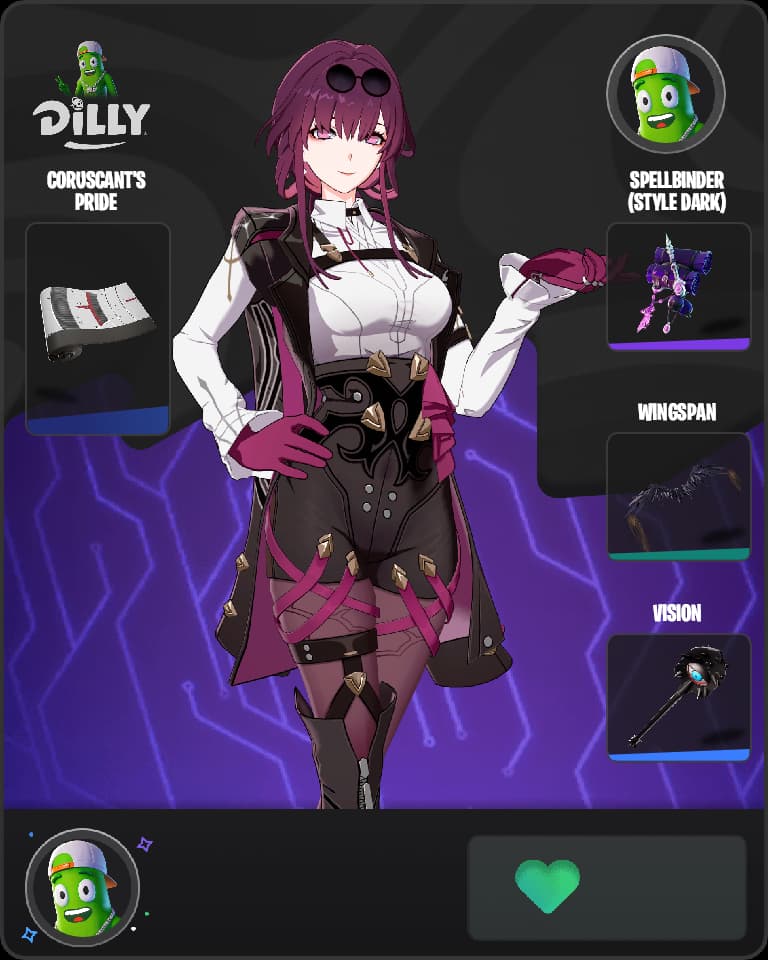 Stellaron Hunter Kafka Fortnite skin combo