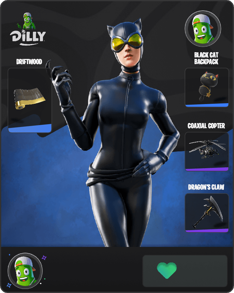 Catwoman Comic Book Outfit Fortnite combo