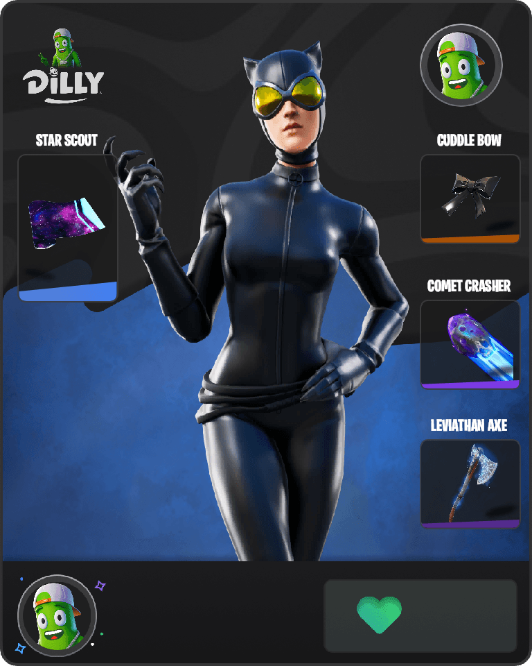 Catwoman Comic Book Outfit Fortnite combo