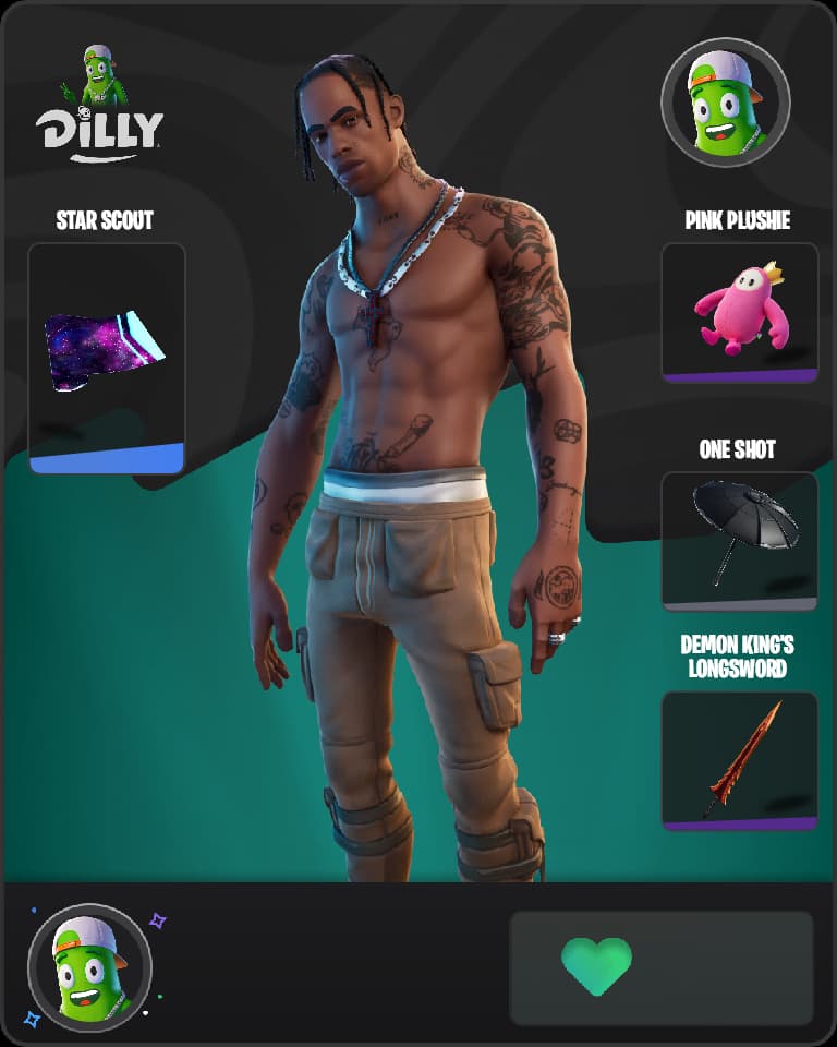 Travis Scott Fortnite skin combo