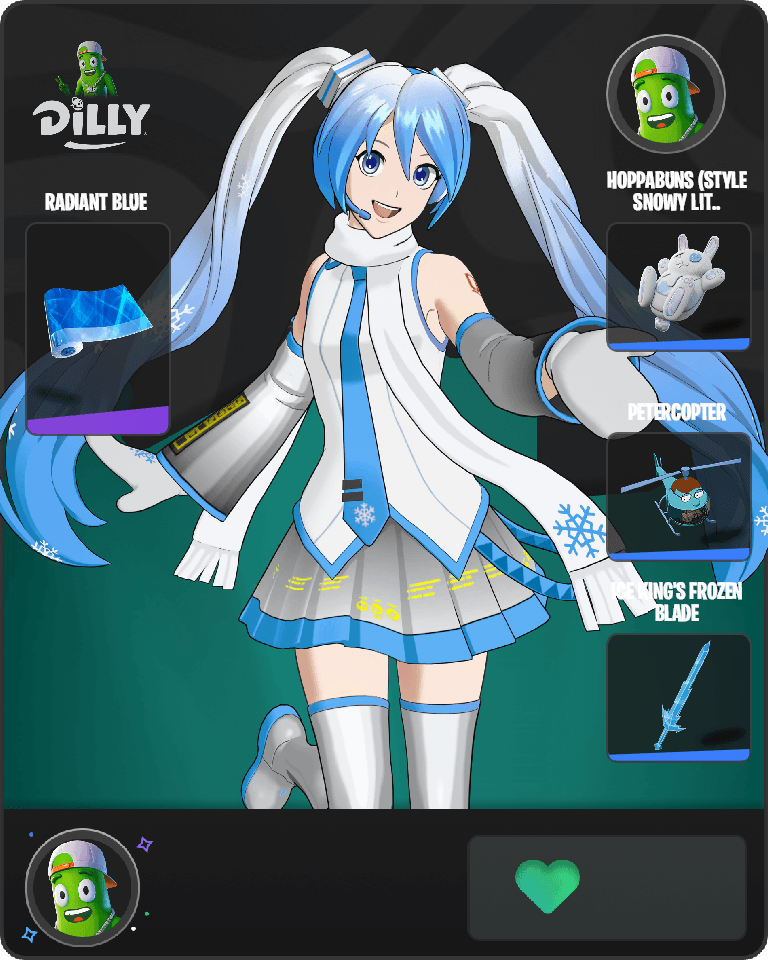 Snow Miku Fortnite combo