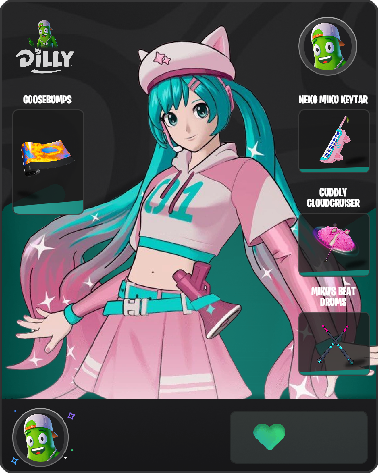 Neko Hatsune Miku Fortnite combo