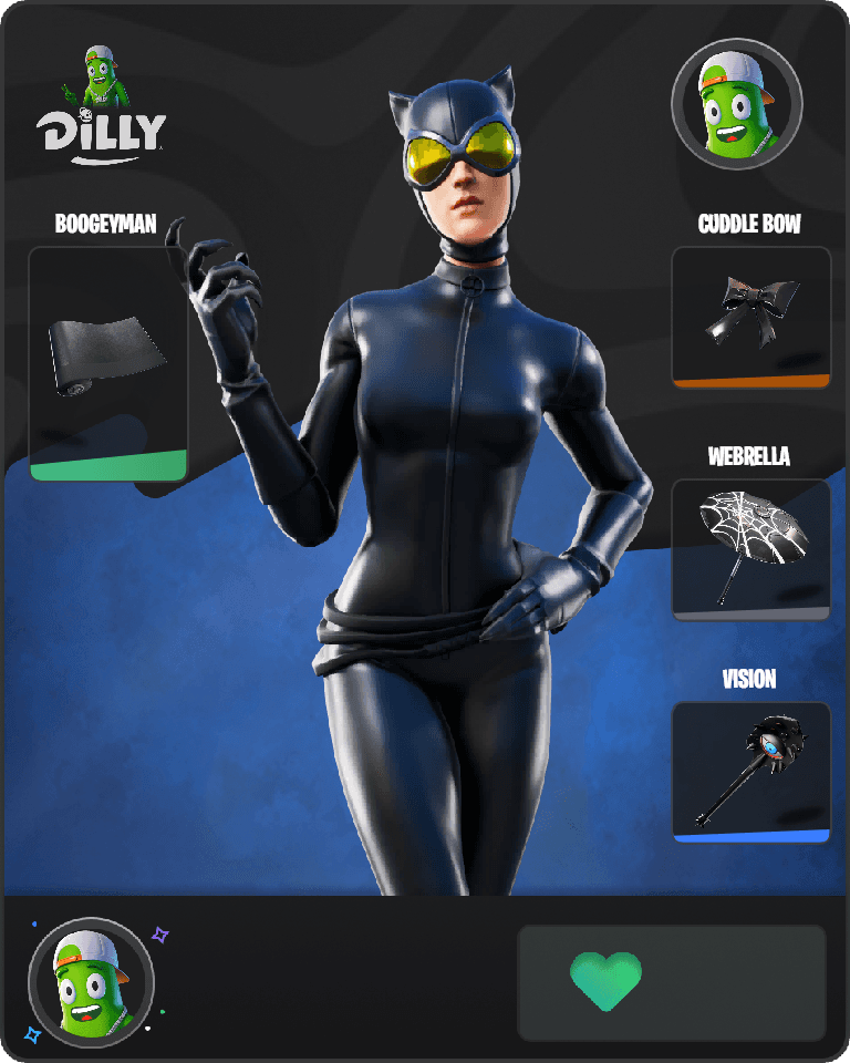 Catwoman Comic Book Outfit Fortnite combo