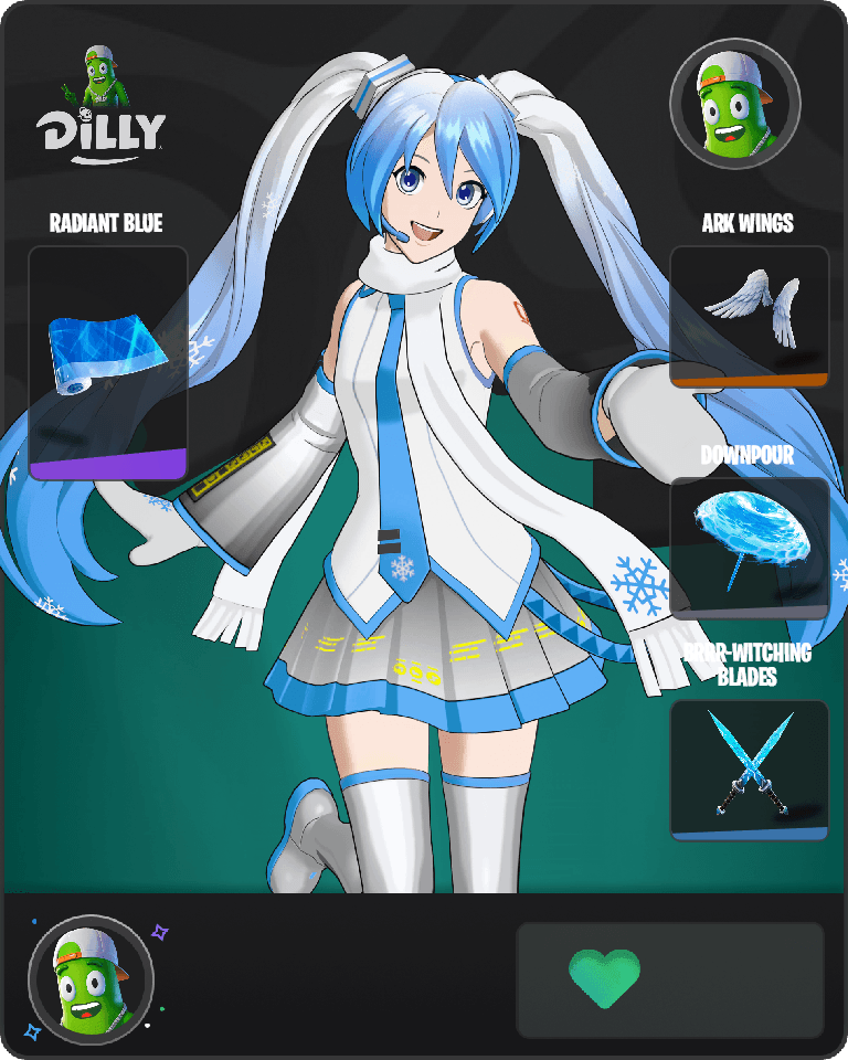 Snow Miku Fortnite combo