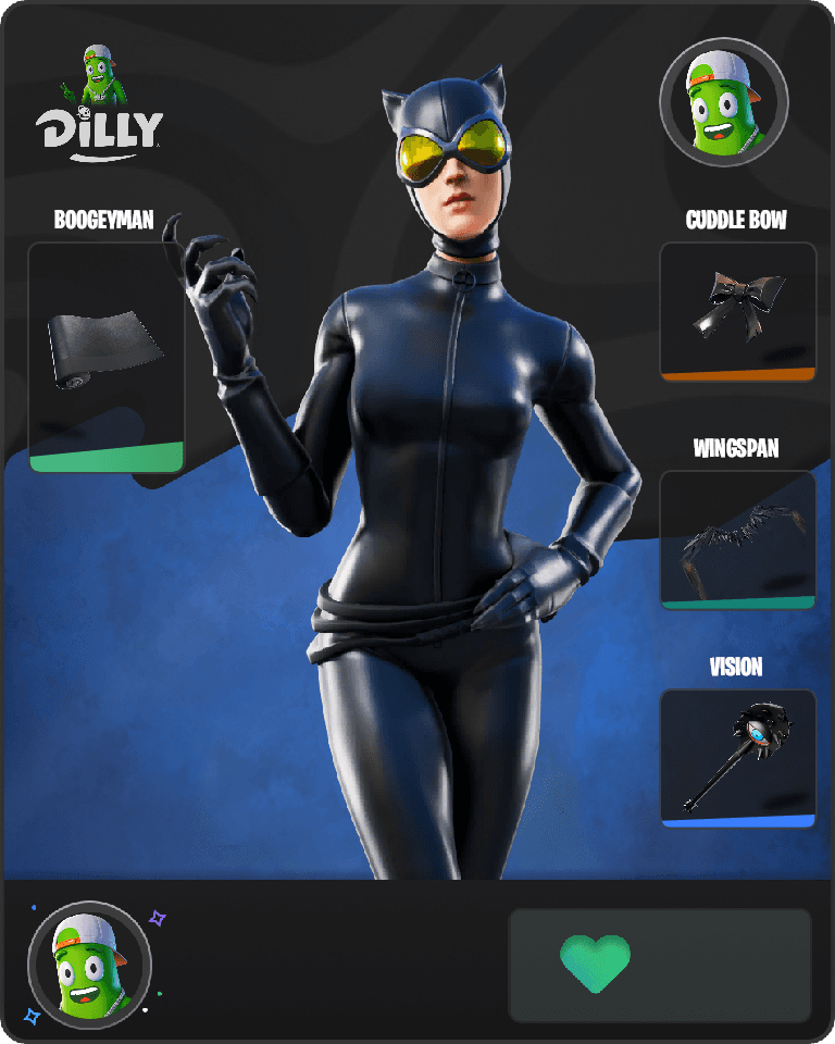 Catwoman Comic Book Outfit Fortnite combo