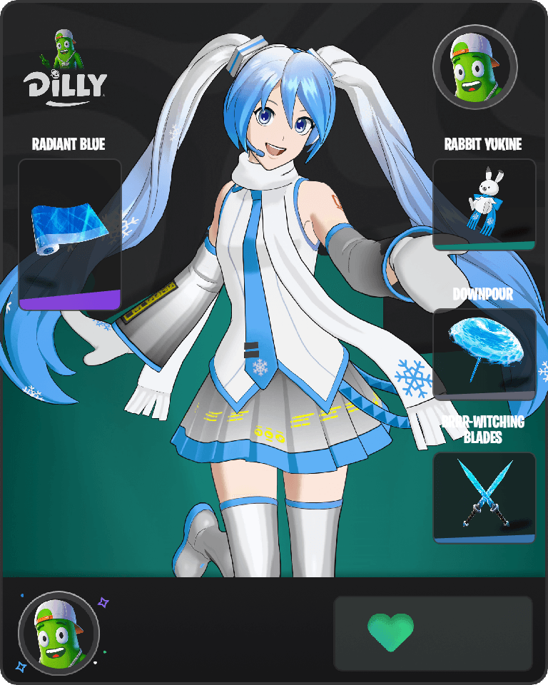 Snow Miku Fortnite combo