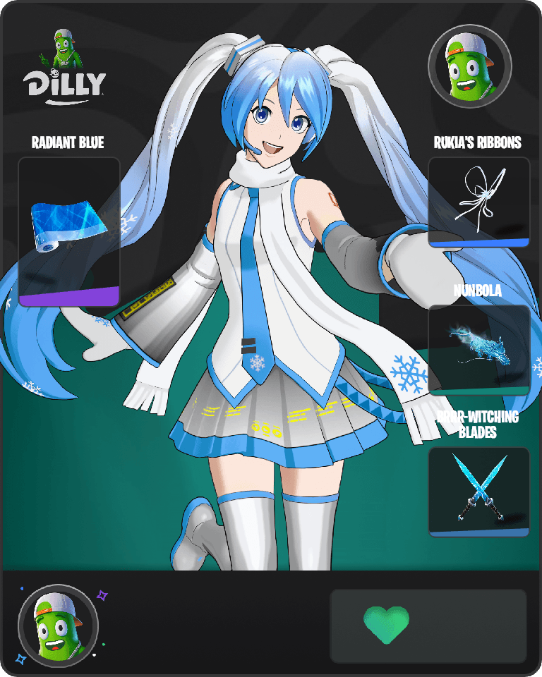 Snow Miku Fortnite combo