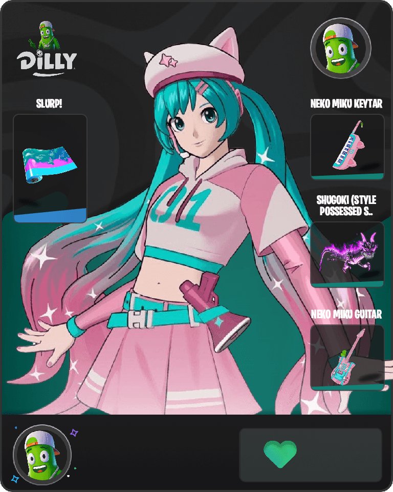 Neko Hatsune Miku Fortnite combo