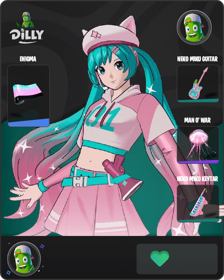 Neko Hatsune Miku Fortnite combo