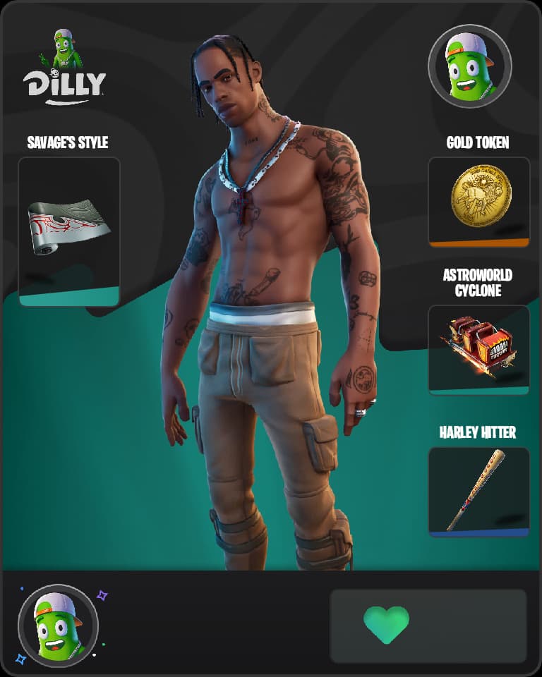 Travis Scott Fortnite skin combo
