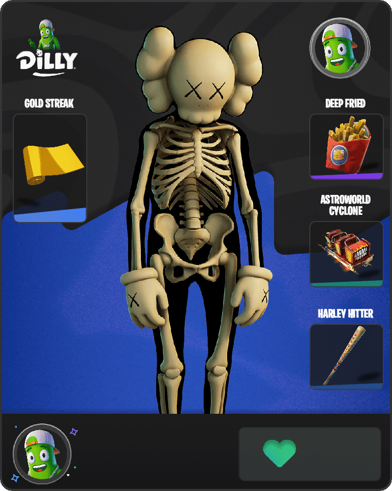 KAWS Skeleton Fortnite combo