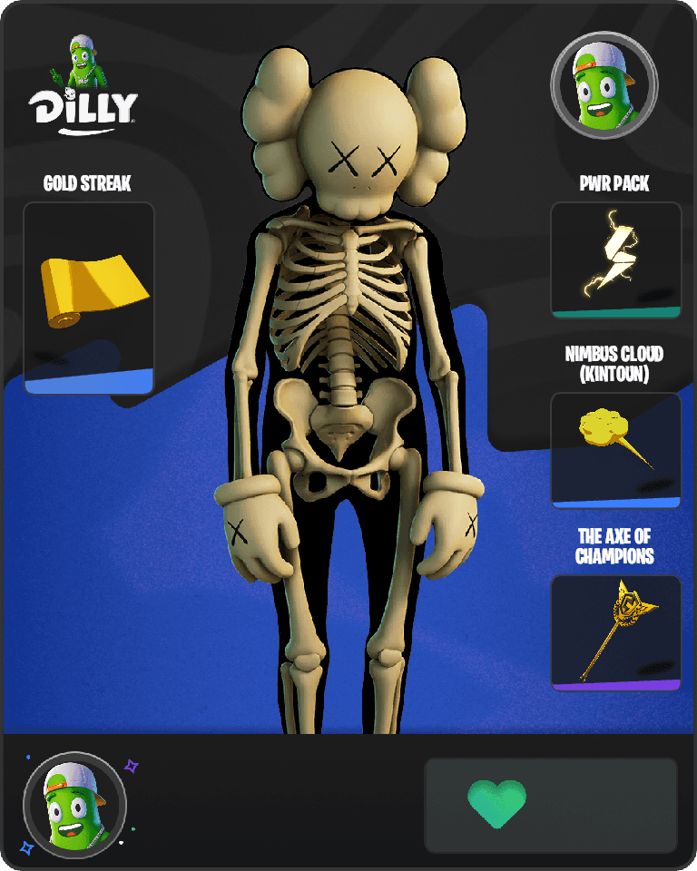 KAWS Skeleton Fortnite combo