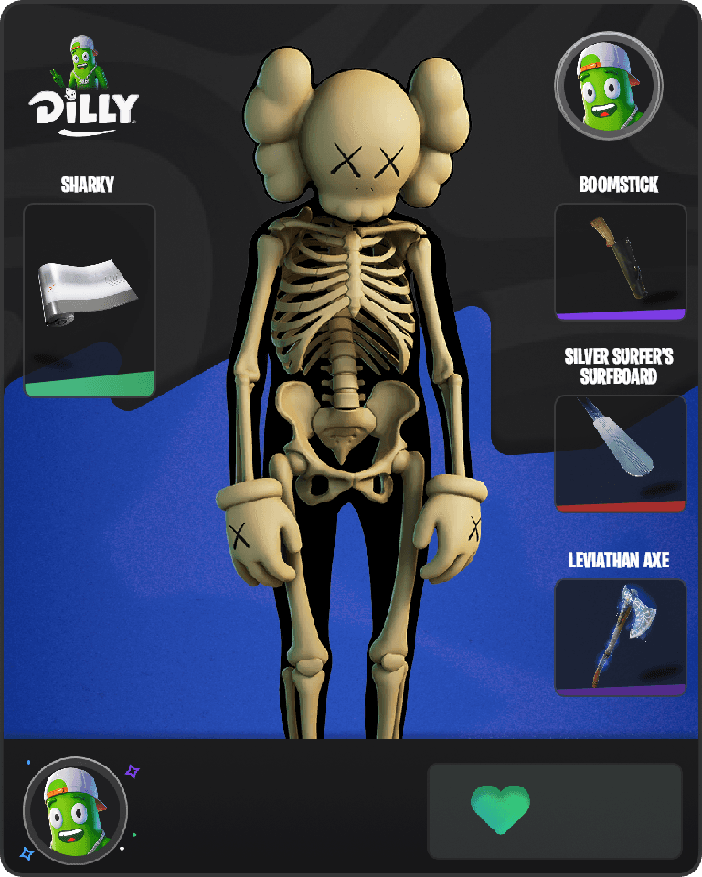 KAWS Skeleton Fortnite combo