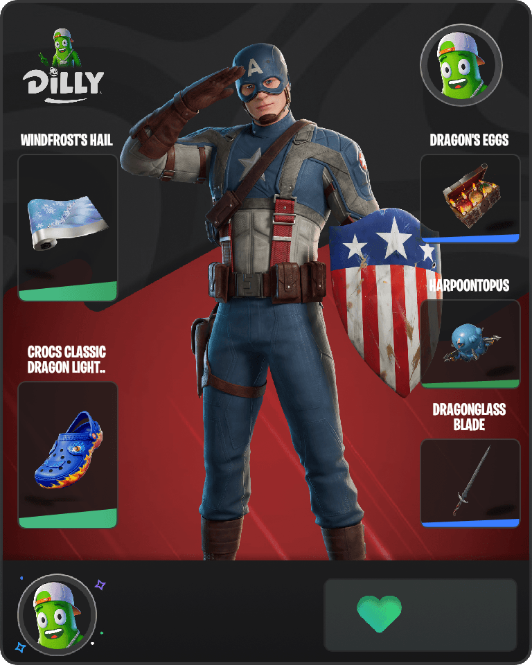 Captain America (MCU) Fortnite combo