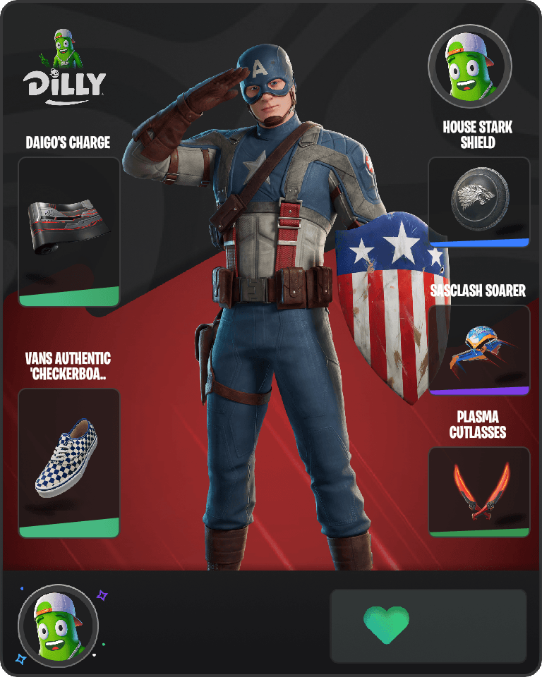 Captain America (MCU) Fortnite combo