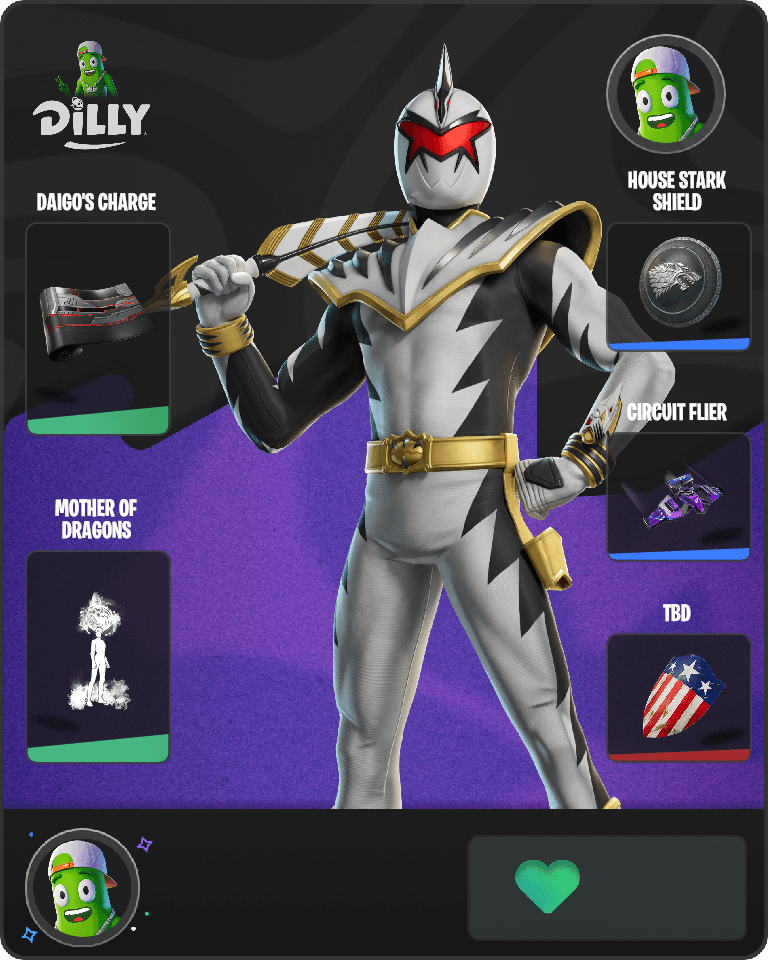White Dino Ranger Fortnite combo