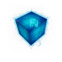 Blue Crackling Cube