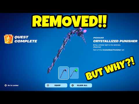 Crystallized Punisher Pickaxe REMOVE from FORTNITE! BUT WHY?!