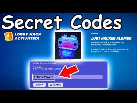 30 LOOT HACKER ADMIN CODES in FORTNITE SEASON 4 SPRITE CODES! (New Secret Codes)