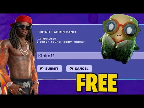 EVERY LOBBY HACK CODE FREE REWARDS LOOT HACKER SPRITES POWER HOUR KICK OFF FORTNITE ADMIN PANEL 
