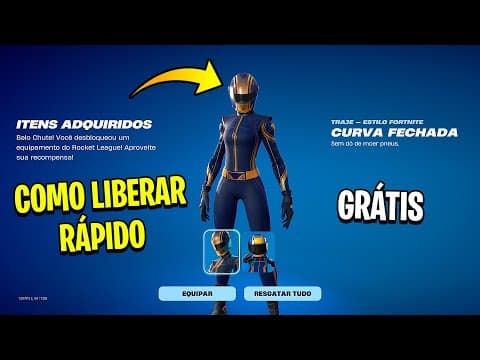 COMO CONSEGUIR RÁPIDO GRÁTIS SKIN "CURVA FECHADA" NO FORTNITE