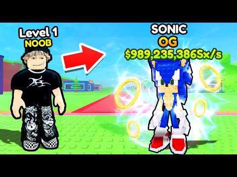 Starting OVER as NOOB with MAX LEVEL SONIC in Become a Brainrot Roblox..