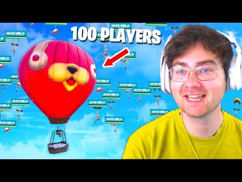 I Got 100 Players To Land On The Hot Air Balloon in Fortnite (Who Survives?)