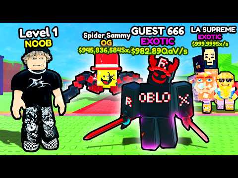 Starting OVER as NOOB with EVERY MAX LEVEL Brainrot in Become a Brainrot Roblox..